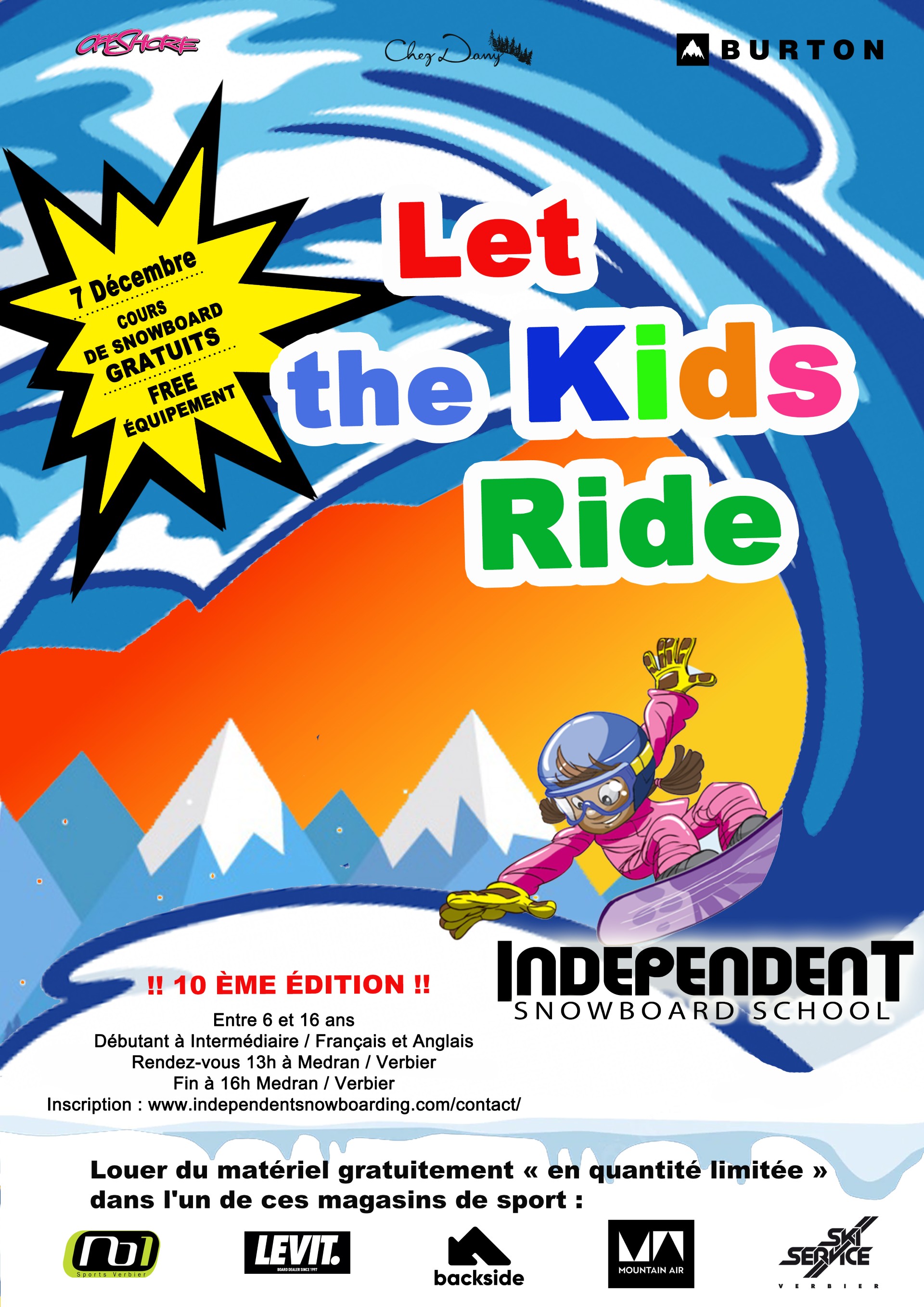 Free Snowboard event for kids in Verbier